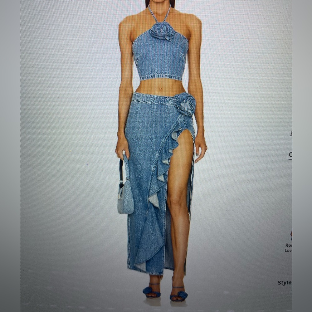 Marsella rosette maxi skirt